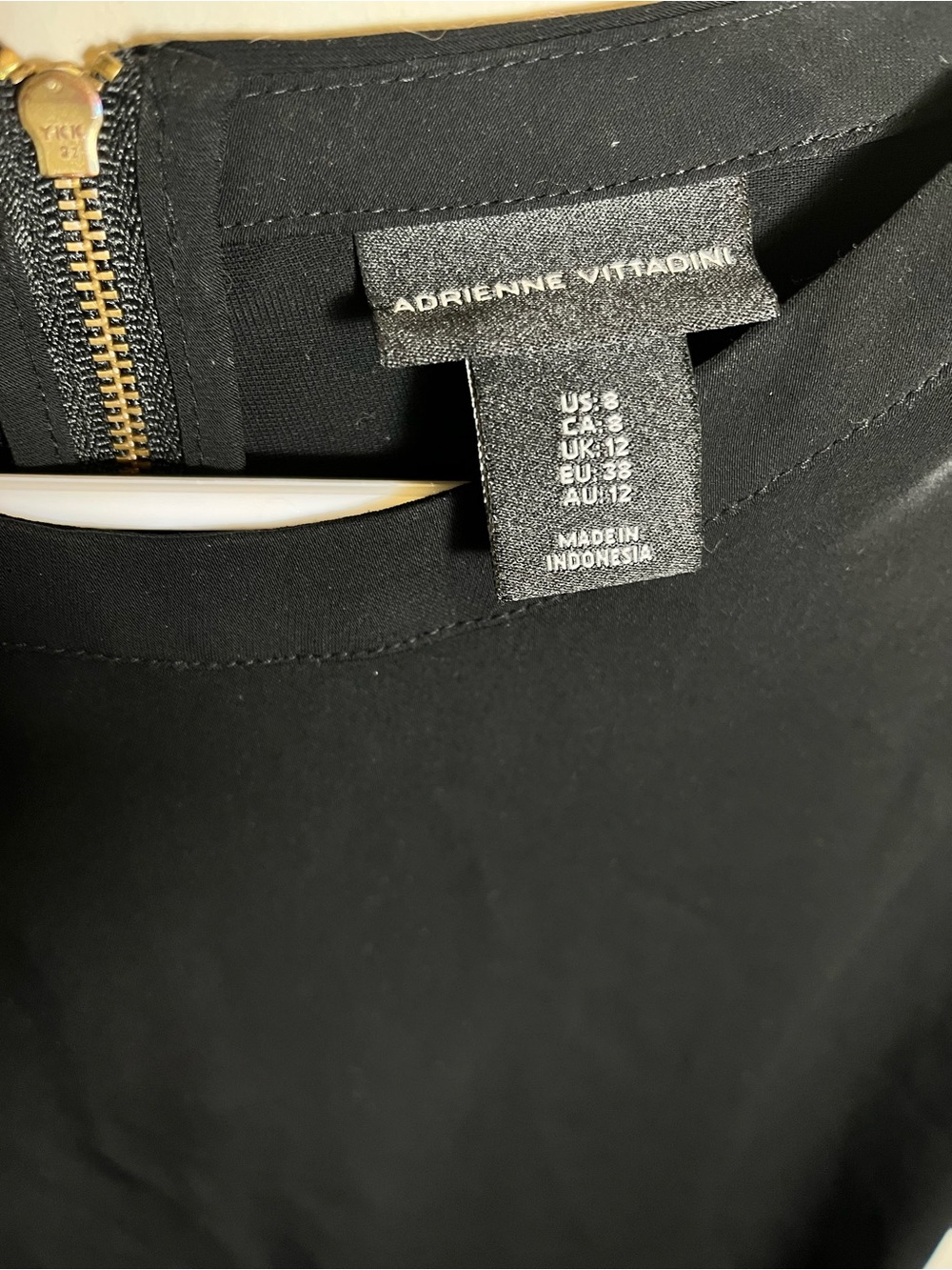 Adrienne Vittadini Black Dress with Gold Hardware